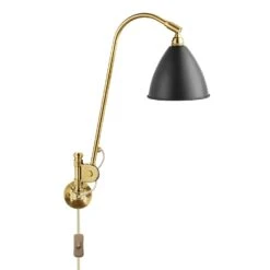 Gubi Bestlite BL6 Wall Lamp, Brass/ Black