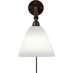 Gubi Bestlite BL7 Wall Lamp, Black Brass/Bone China