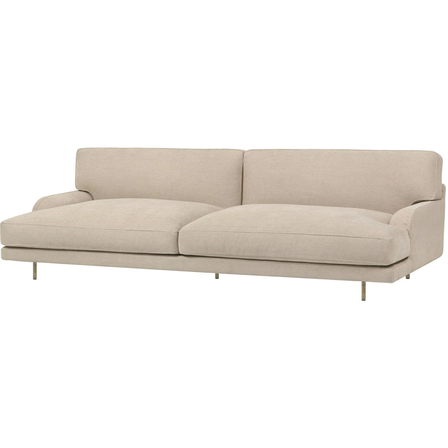 Gubi Flaneur Sofa FC 2-Seater, Leg Brass / Hot Madison 073 Beige 4 Gubi Flaneur Sofa FC 2-Seater, Leg Brass / Hot Madison 073 Beige - Image 2