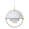 Gubi Multi-Lite Pendant 36 Cm, Brass / White Semi-matte