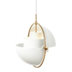 Gubi Multi-Lite Pendant 36 Cm, Brass / White Semi-matte -Gubi Furni Sales gubi multi lite pendant 36 cm 14