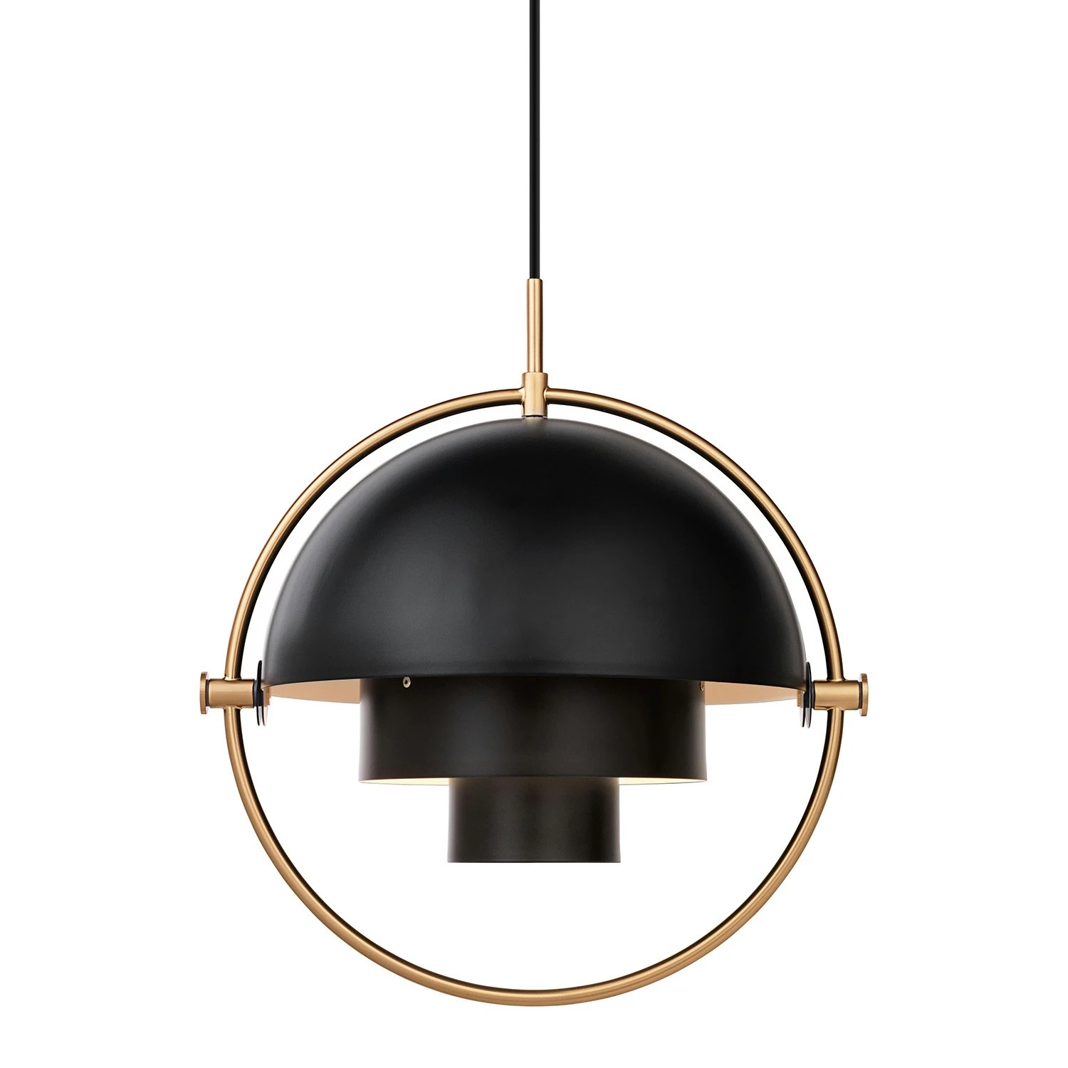 Gubi Multi-Lite Pendant 36 Cm, Brass / Soft Black Semi-matte 3 Gubi Multi-Lite Pendant 36 Cm, Brass / Soft Black Semi-matte