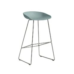 Hay AAS 38 Bar Stool High, Stainless Steel Frame / Dusty Blue