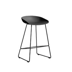 Hay AAS 38 Bar Stool Low, Black Frame / Soft Black
