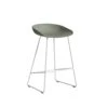 Hay AAS 38 Bar Stool Low, White Frame / Dusty Green -Gubi Furni Sales hay aas 38 bar stool low white frame 3