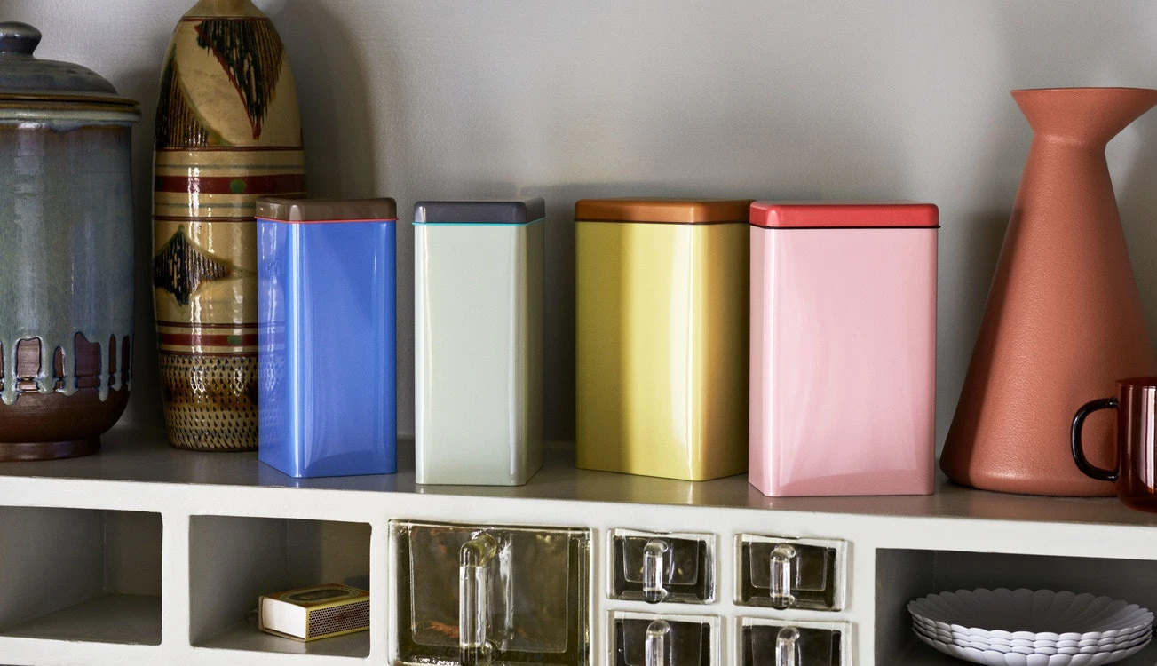 Hay Tin By Sowden Storage Jar, Pink/Red 5 Hay Tin By Sowden Storage Jar, Pink/Red - Image 3