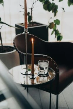 Chiaro Di Luna Candlestick Nickel-plated Brass, 40 Cm -Gubi Furni Sales hilke collection chiaro di luna candlestick nickel plated brass 24