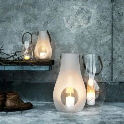Holmegaard Design With Light Lantern 16 Cm, Clear -Gubi Furni Sales holmegaard design with light lantern klar 2 1