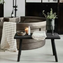 House Doctor Nadi Bench Black, 81x43 Cm -Gubi Furni Sales house doctor nadi bench black 2