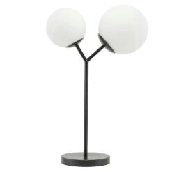 House Doctor Twice Table Lamp, Black/Opal White