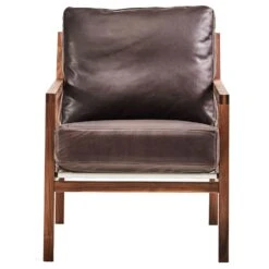 Seventy Five Armchair Wood, Walnut / Leather