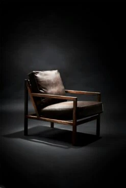 Seventy Five Armchair Wood, Walnut / Leather -Gubi Furni Sales jonas ihreborn seventy five armchair wood leather walnut 4