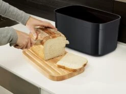 Joseph Joseph Bread Box With Cutting Board, Black -Gubi Furni Sales joseph joseph bread bin with bamboo chopping board 7