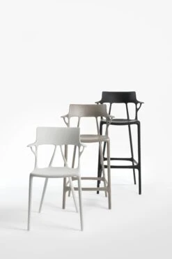 Kartell A.I. Bar Stool Recycled 75 Cm, Black -Gubi Furni Sales kartell ai bar stool recycled 11