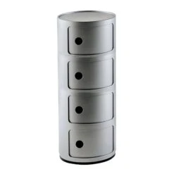 Kartell Componibili Modular System 4 Compartments, Silver