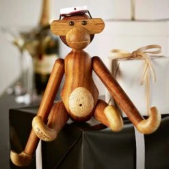 Monkey Kay Bojesen Small With Graduation Cap, Red -Gubi Furni Sales kay bojesen monkey kay bojesen small with graduation cap red 1