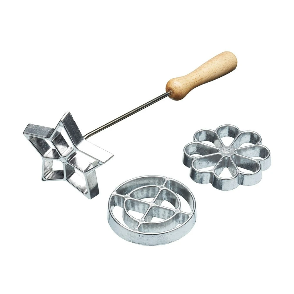 Kitchen Craft Home Made Swedish Rosette Iron Set 3 Kitchen Craft Home Made Swedish Rosette Iron Set