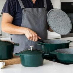 Kitchen Craft MasterClass Low Casserole 4 L, Green 7 Kitchen Craft MasterClass Low Casserole 4 L, Green -Gubi Furni Sales kitchen craft masterclass low casserole 4 l 2