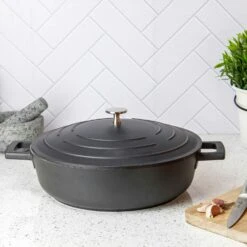 Kitchen Craft MasterClass Low Casserole 4 L, Black 11 Kitchen Craft MasterClass Low Casserole 4 L, Black -Gubi Furni Sales kitchen craft masterclass low casserole 4 l 8