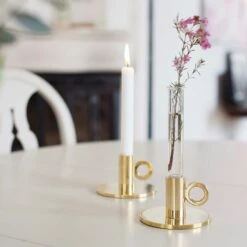 Klong Vesper Candle Holder, Aluminium -Gubi Furni Sales klong vesper candle holder brass 3