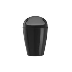 Koziol Del S Swing-Top Wastebasket, Black