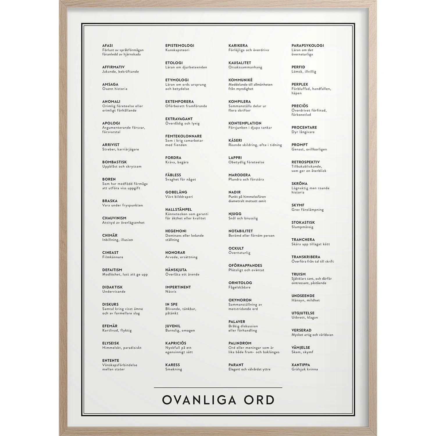 Ovanliga Ord Poster 50x70 Cm 3 Ovanliga Ord Poster 50x70 Cm