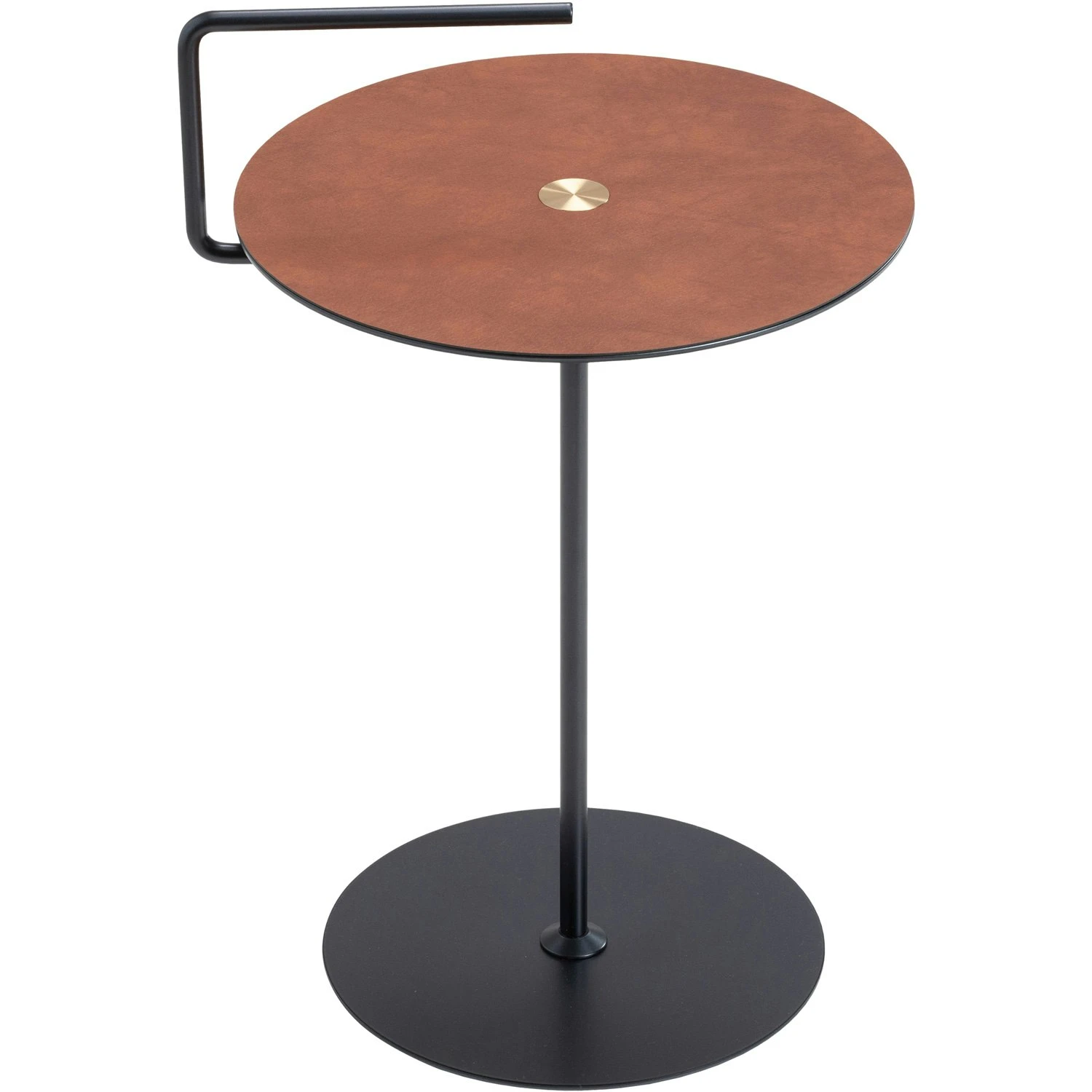LIND DNA Pick-Up Side Table Jewel D: 38 Cm, Bull Cognac / Black 3 LIND DNA Pick-Up Side Table Jewel D: 38 Cm, Bull Cognac / Black