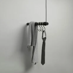 LIND DNA Swing Hanger 50cm, Black/Black Leather -Gubi Furni Sales lind dna swing hanger 50 cm 6