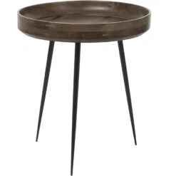 Mater Bowl Coffee Table, Sirka Grey Stained Mango Wood, 46 Cm