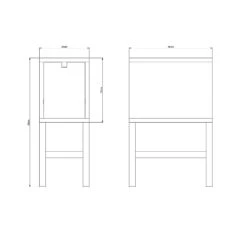 Falsterbo Bedside Table Low, White Lacquer -Gubi Furni Sales mavis falsterbo bedside table low 1