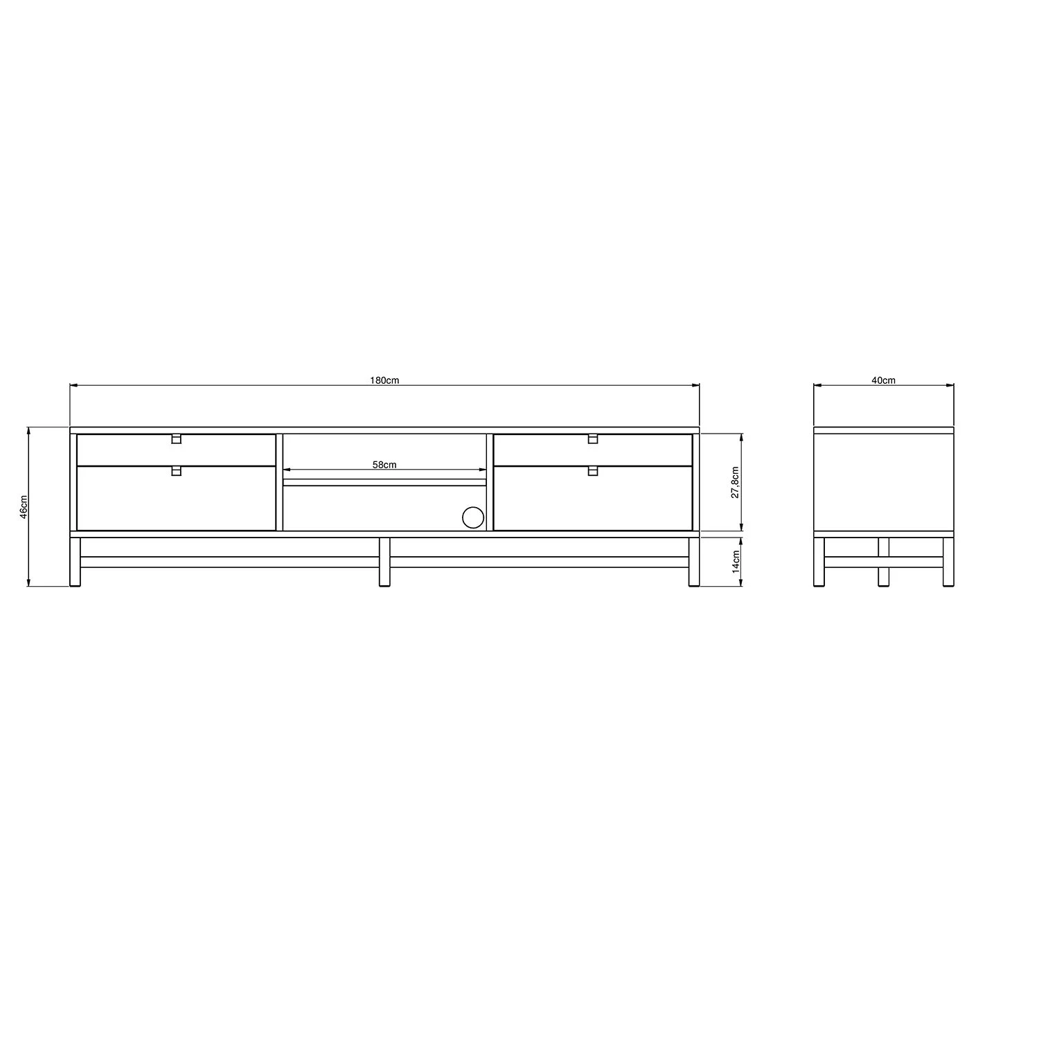 Falsterbo Bench 180 Cm 4 Drawers, White Lacquer 5 Falsterbo Bench 180 Cm 4 Drawers, White Lacquer - Image 3