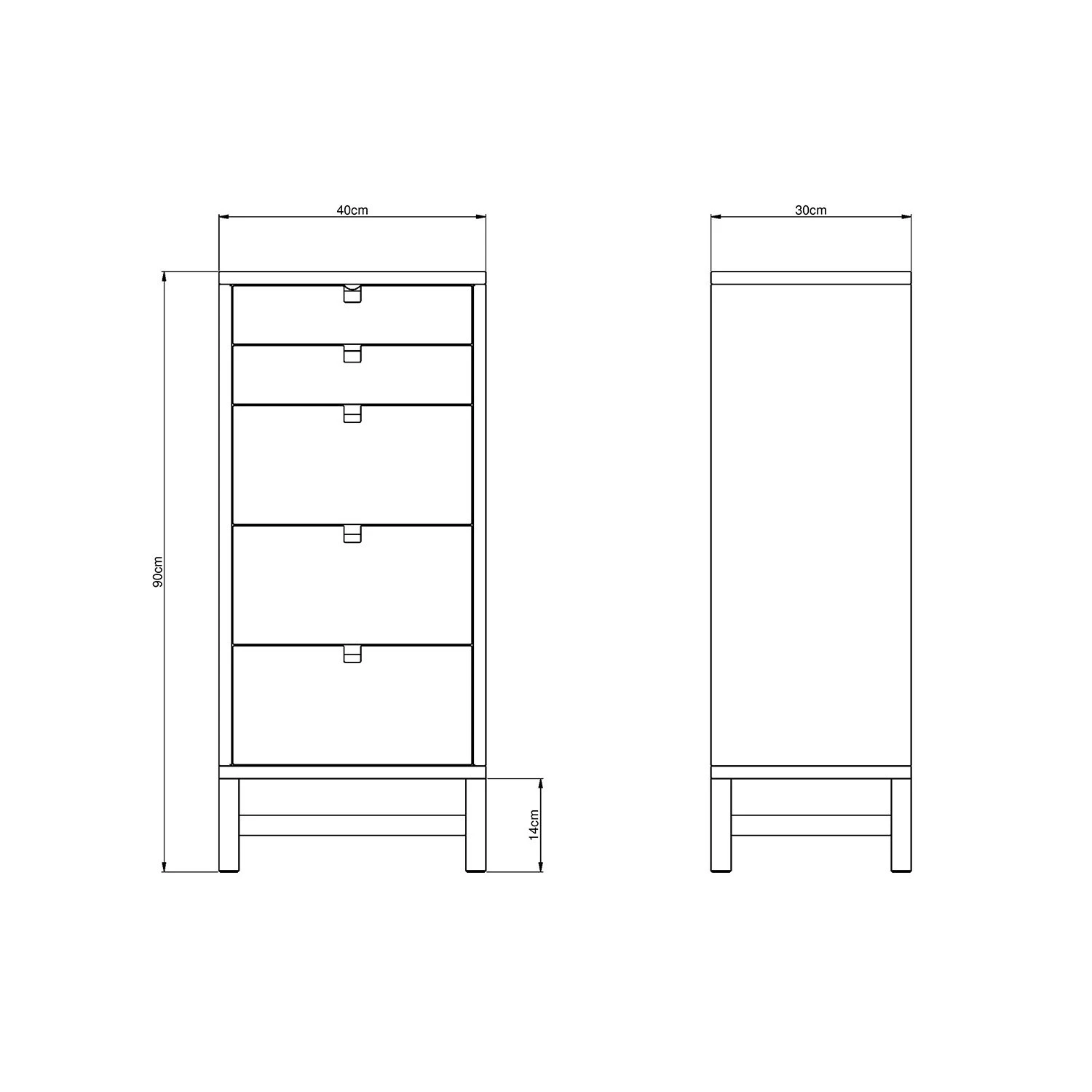 Falsterbo Chest Of Drawers Small, 5 Drawers, White Lacquer 5 Falsterbo Chest Of Drawers Small, 5 Drawers, White Lacquer - Image 3