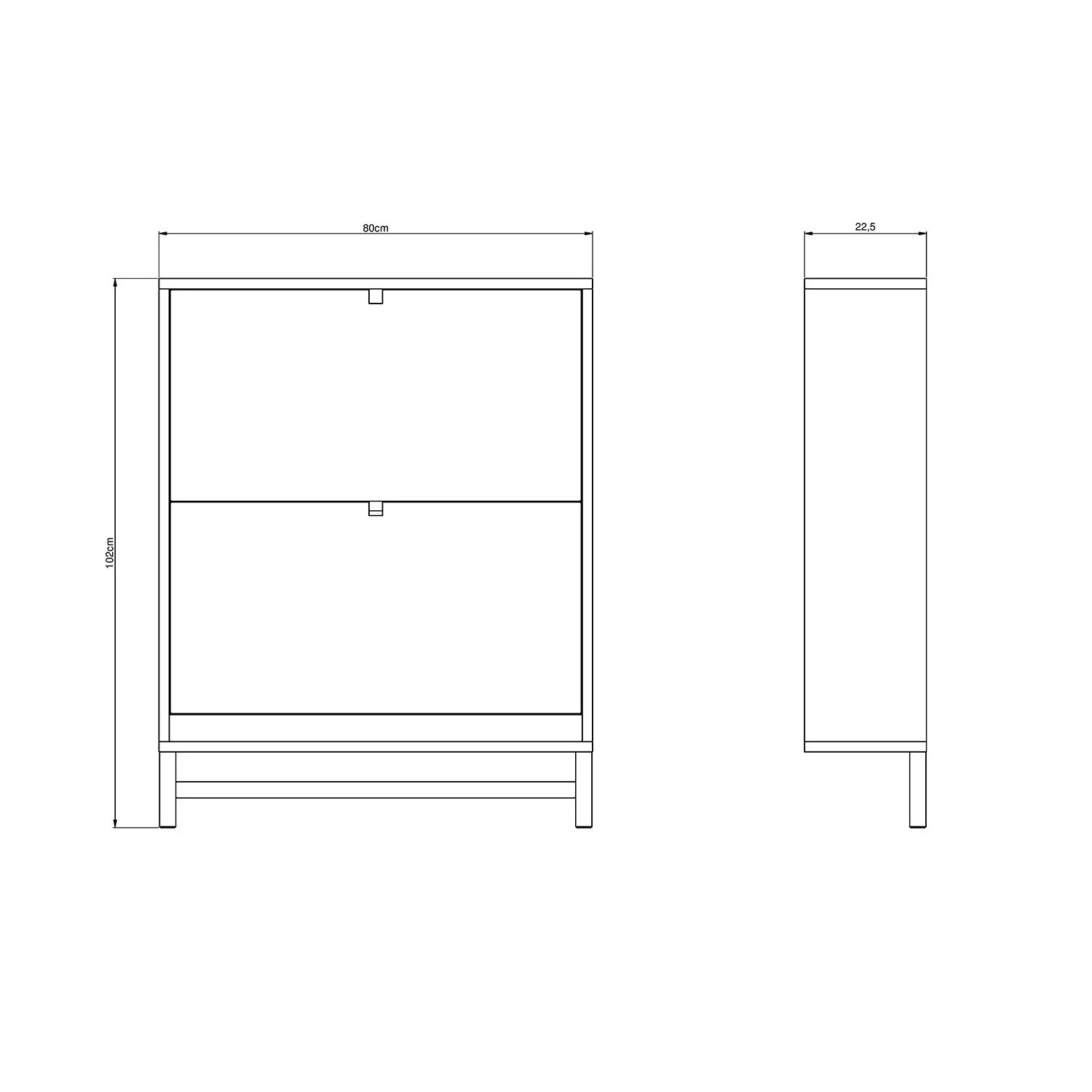 Falsterbo Shoe Cupboard, 2 Compartments, White Lacquer 4 Falsterbo Shoe Cupboard, 2 Compartments, White Lacquer - Image 2