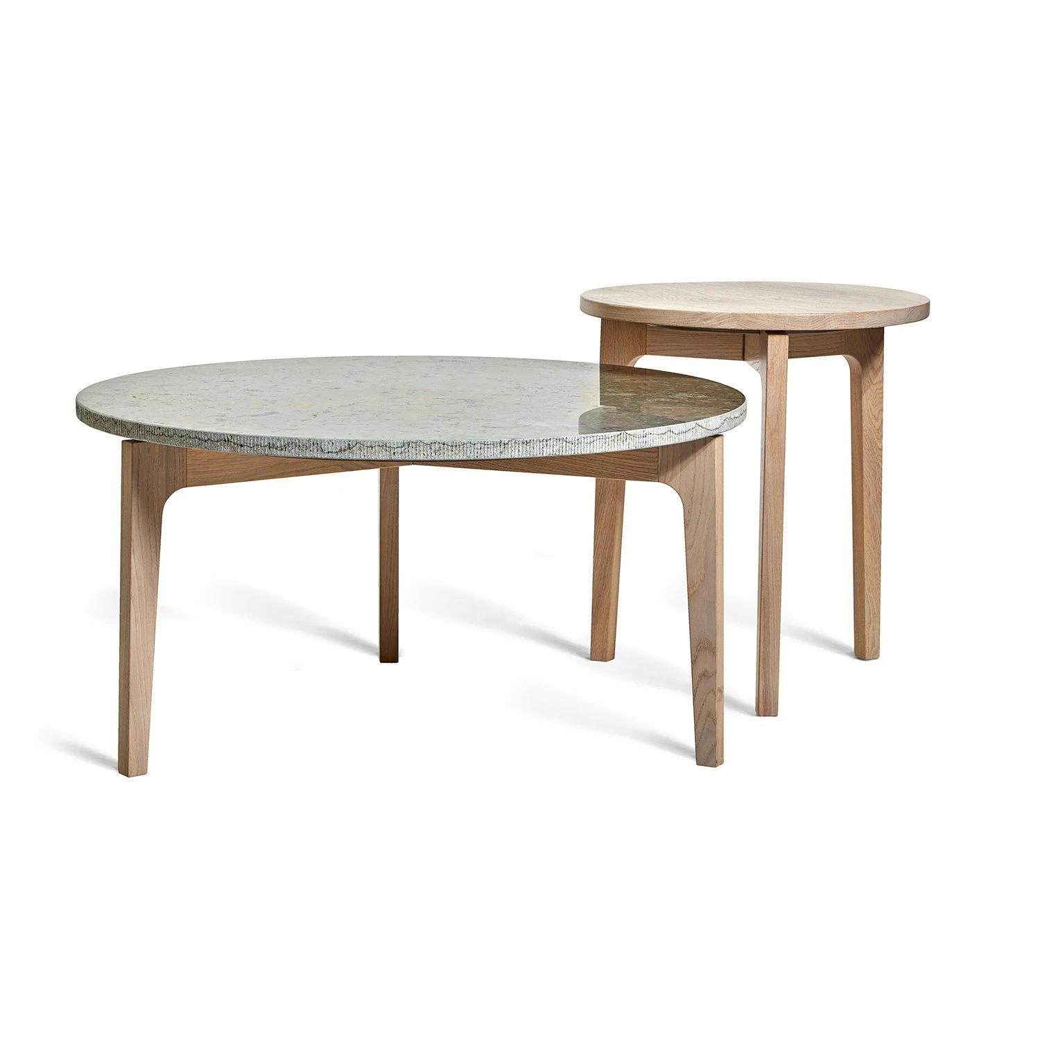 Höllviken Coffee Table Ø80x41 Cm, White Pigmented Oak/Limestone 5 Höllviken Coffee Table Ø80x41 Cm, White Pigmented Oak/Limestone - Image 3