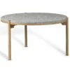 Dondo Coffee Table Ø80 Cm, Oak / Planed Limestone