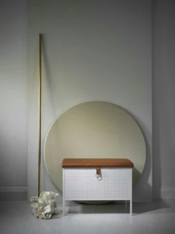 Maze Frank Storage Bench, White/Brown -Gubi Furni Sales maze frank storage bench 3