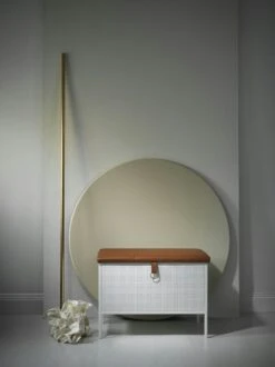 Maze Frank Storage Bench, White/Brown -Gubi Furni Sales maze frank storage bench 6