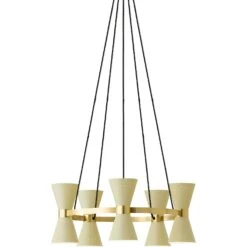 Menu Collector Chandelier 5, Creme/Polished Brass -Gubi Furni Sales menu collector chandelier 5 creme 1