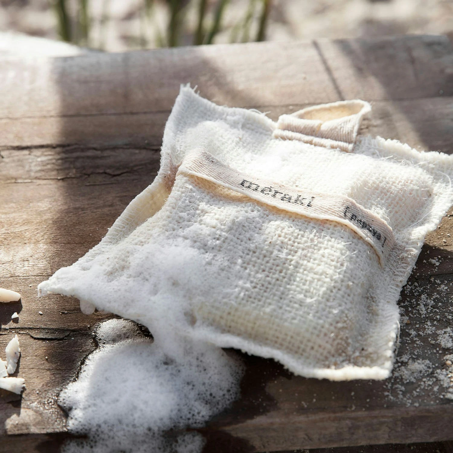 Meraki Bath Mitt/Soapcushion, Herbs 5 Meraki Bath Mitt/Soapcushion, Herbs - Image 3