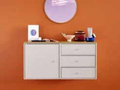 MONTANA Mini 1007 Shelf With Three Drawers, New White -Gubi Furni Sales montana mini shelf three drawers 1007 2