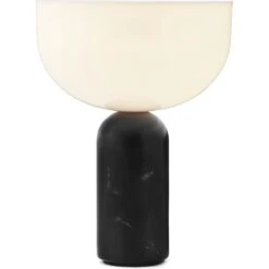 New Works Kizu Portable Table Lamp, Black Marble