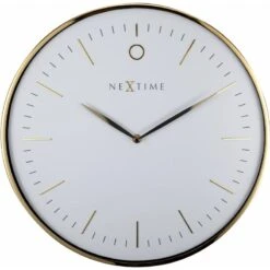NeXtime Glamour Wall Clock, White/Gold