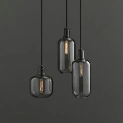 Normann Copenhagen Amp Pendant Large, Smoke/Black Marble -Gubi Furni Sales normann copenhagen amp lamp large 4