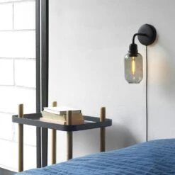 Normann Copenhagen Amp Wall Lamp, Smoke / Black -Gubi Furni Sales normann copenhagen amp wall lamp 3 1