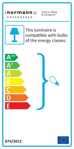 Normann Copenhagen Cord With Fitting & Canopy EU White2,5 M -Gubi Furni Sales normann copenhagen cord with fitting canopy eu white25 m 1