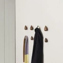 Normann Copenhagen Dropit Hooks Large Walnut - 2 Pcs -Gubi Furni Sales normann copenhagen dropit hanger large 2 pcs 8