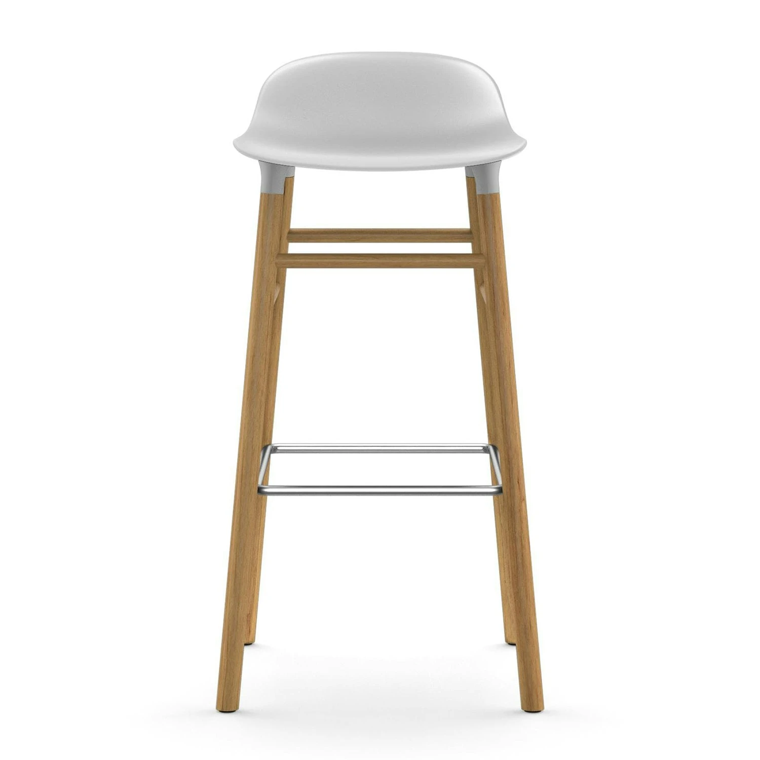 Normann Copenhagen Form Bar Stool Oak Base, 75cm, White 3 Normann Copenhagen Form Bar Stool Oak Base, 75cm, White