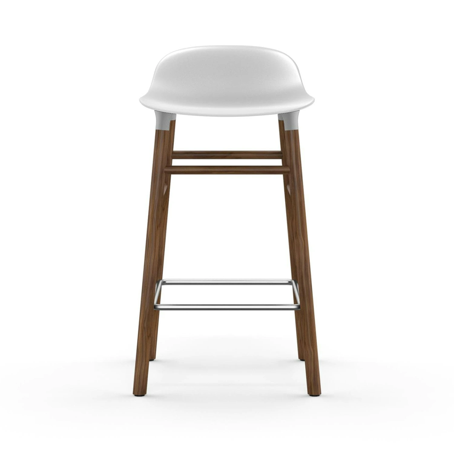 Normann Copenhagen Form Bar Stool Walnut Base, 65cm, White 3 Normann Copenhagen Form Bar Stool Walnut Base, 65cm, White