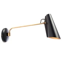 Northern Birdy Swing Wall Lamp, Black/Brass