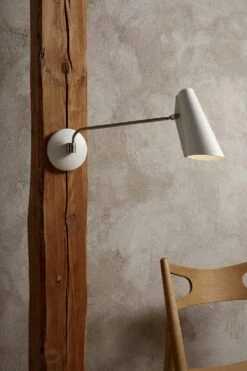 Northern Birdy Swing Wall Lamp, White/Metallic -Gubi Furni Sales northern birdy wall lamp long arm 3